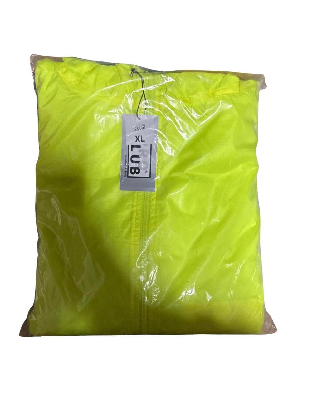 Pro Club Men’s Lightweight Windbreaker Jacket XL Neon Yellow Full Zip Nylon